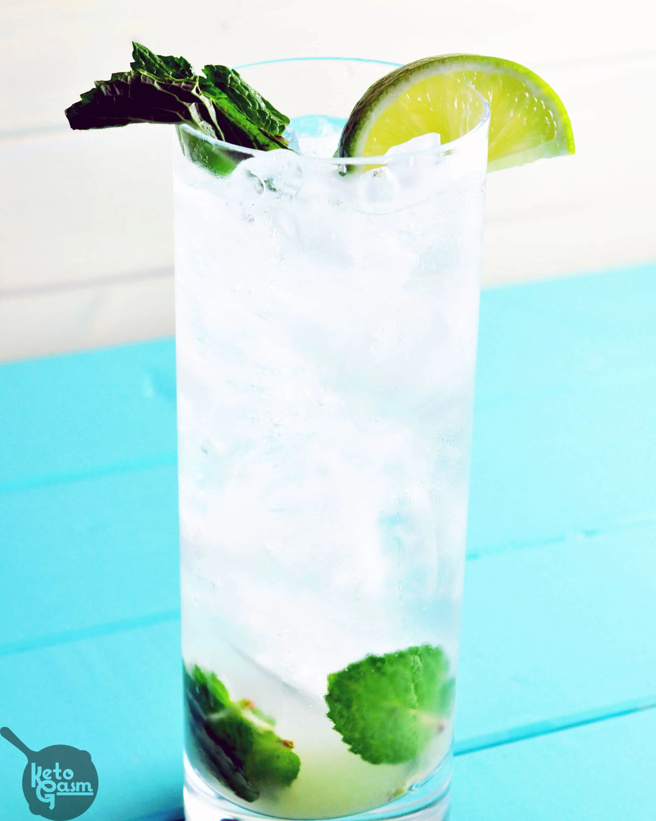 Sugar-Free Vodka Mojito | KETOGASM This drink tastes identical to the mojitos served at my favorite local happy hour spot... without all the sugar and carbs! This cocktail is perfect if you are searching for a drink that is low carb, sugar free, or just want to try something new. #cocktails #healthy #lowcarb #sugarfree #diet #keto #lchf #ketosis #atkins #drinks #booze