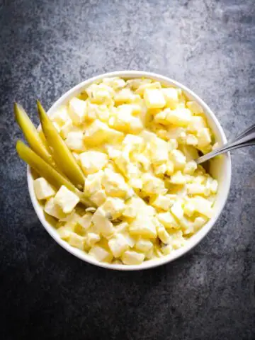 Turnip Fauxtato Salad [RECIPE]| KETOGASM.com #keto #lowcarb #turnip #recipe #lchf #ketogenic #ketosis #vegetarian keto recipes