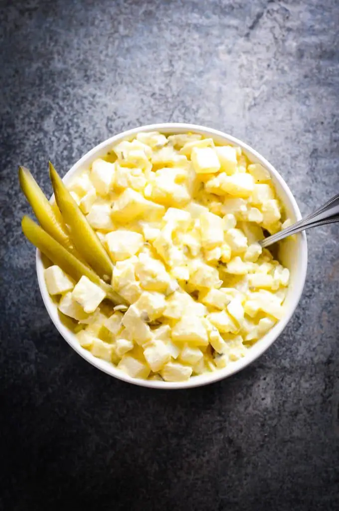 Turnip Fauxtato Salad [RECIPE]| KETOGASM.com #keto #lowcarb #turnip #recipe #lchf #ketogenic #ketosis #vegetarian