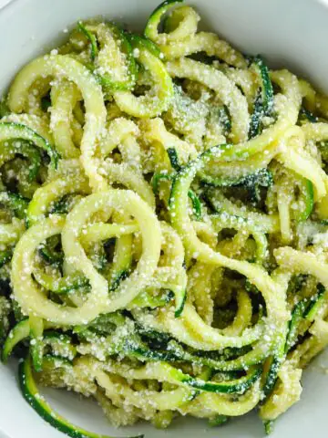 Zoodles with Browned Butter & Mizithra Cheese [Recipe] | KETOGASM #keto #ketogenic #ketosis #diet #recipes #zoodles #atkins #lowcarb #mizithra #cheese #browned #butter #zucchini #noodles #spaghetti #factory