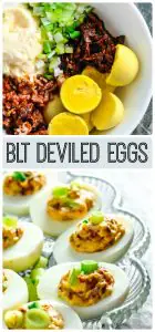 BLT Deviled Eggs Recipe #bacon #sundried #tomato #green onion #deviled #hardboiled #eggs #keto #lowcarb #ketogenic #atkins