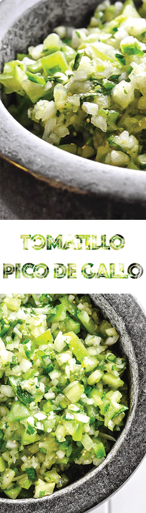 Pico de gallo recipe with tomatillos! Low carb, keto friendly, sugar-free salsa!