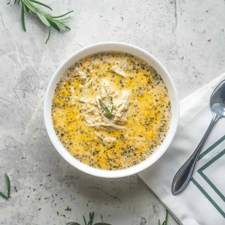 Creamy Garlic Chicken Soup [Recipe] | Keto Chicken Recipes | Keto Soup | Shredded Chicken