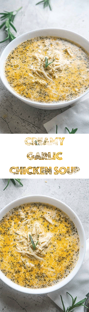 Creamy Garlic Chicken Soup - Low Carb Keto Soup Recipe
