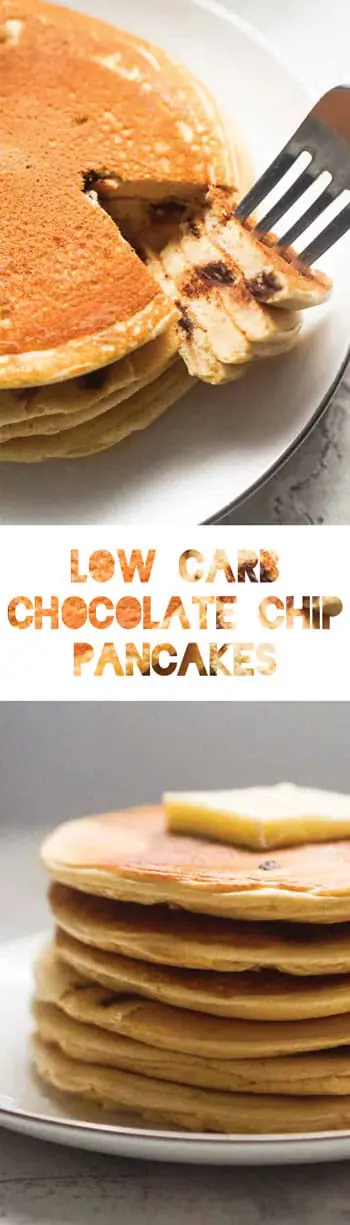 Low Carb Chocolate Chip Pancakes | Keto Protein Pancakes