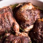 Low Carb Chicken Thighs Recipe - Baked Cinnamon Chicken with Mint Coconut Sauce