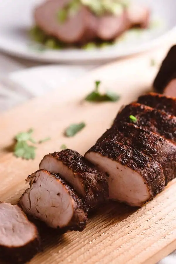 Best Pork Tenderloin Recipe! Smoked with a gluten-free, sugar-free dry rub, this low carb, keto pork dish is a healthy but hearty dinner!