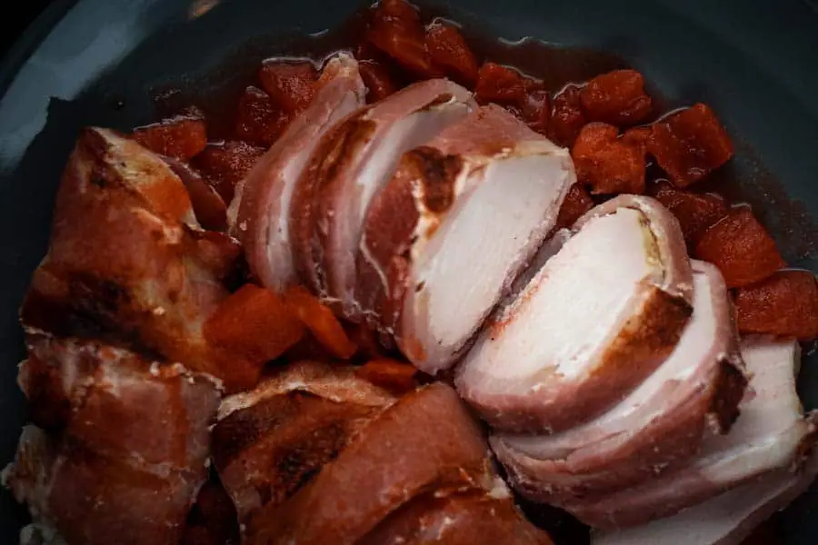 Bacon Wrapped Turkey Breasts with Tomatoes Recipe - Low Carb, Keto, Gluten-Free, Dairy-Free