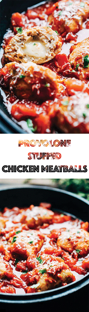 Chicken Meatballs Stuffed with Provolone Cheese Recipe - Slow Cooker, Crock Pot, Gluten-Free, Keto, Low Carb