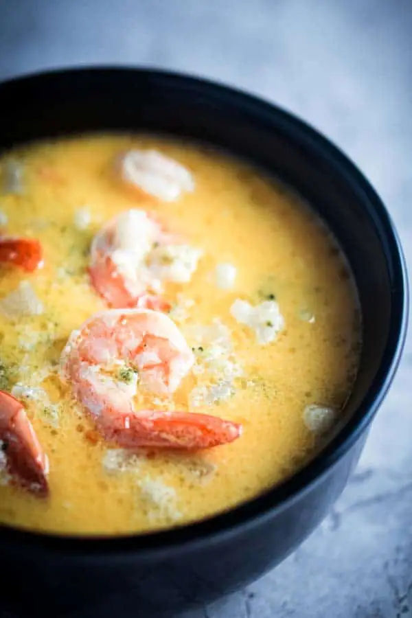 Creamy Vegetable Soup and Shrimp - Low Carb, Keto, Gluten-Free