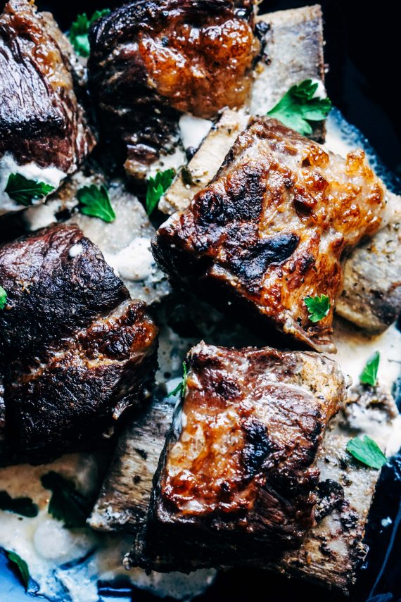 Crockpot Beef Short Ribs Recipe with Creamy Mushroom Sauce ...