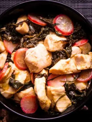 Easy Mustard Chicken with Radish & Greens Recipe - Low Carb, Keto, Dairy-free