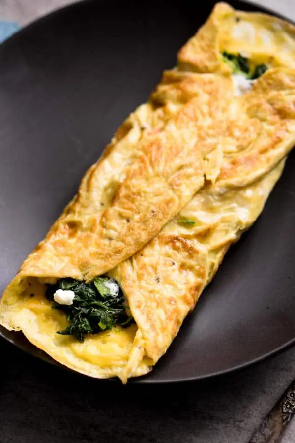 Goat Cheese Spinach Omelet Recipe - Keto Breakfast Ideas