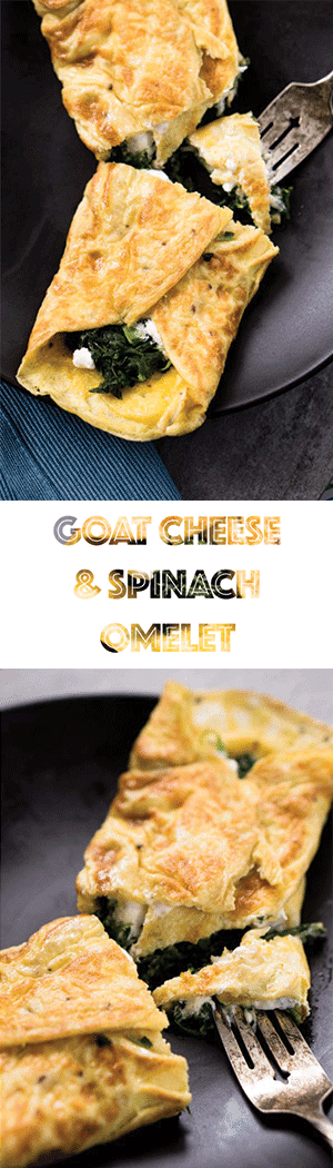 Spinach & Goat Cheese Omelet Recipe - Keto, Low Carb, Vegetarian