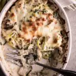 Low Carb Chicken Tetrazzini Recipe with Zucchini Noodles - Keto Comfort Food, Gluten-Free, Casserole
