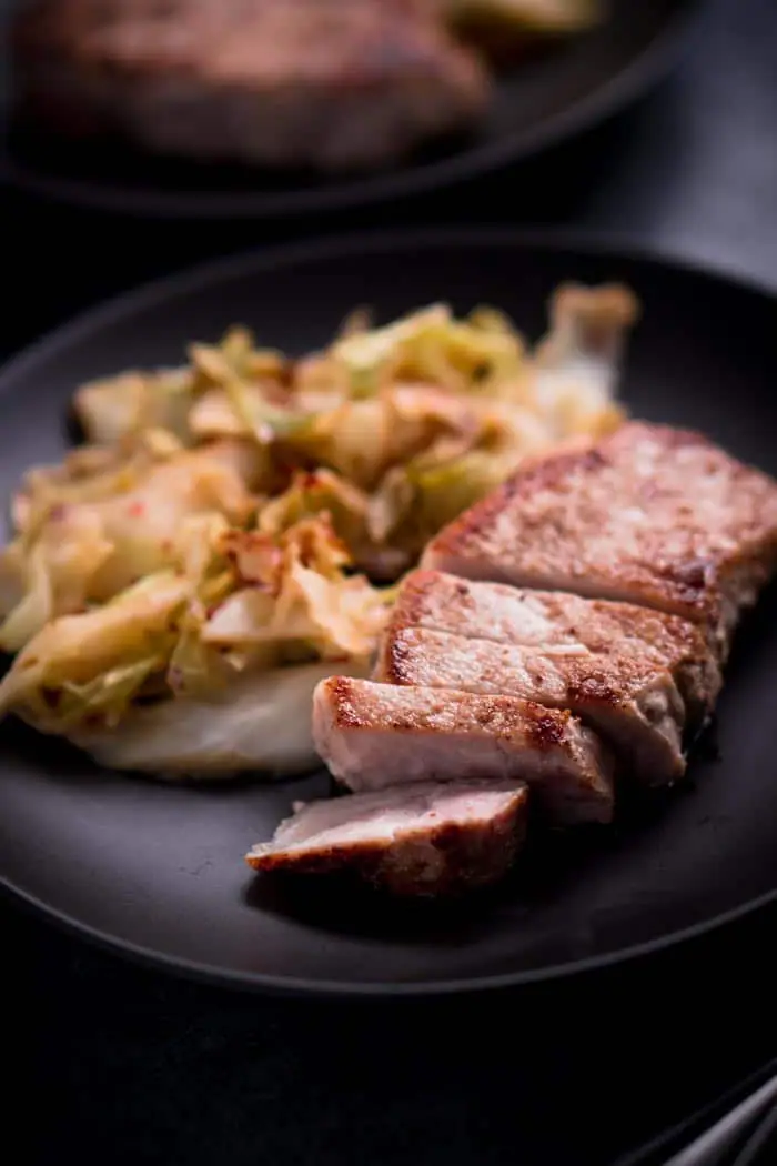 Low Carb Pork Chops and Cabbage Recipe - Keto Friendly, Gluten Free, Dairy Free