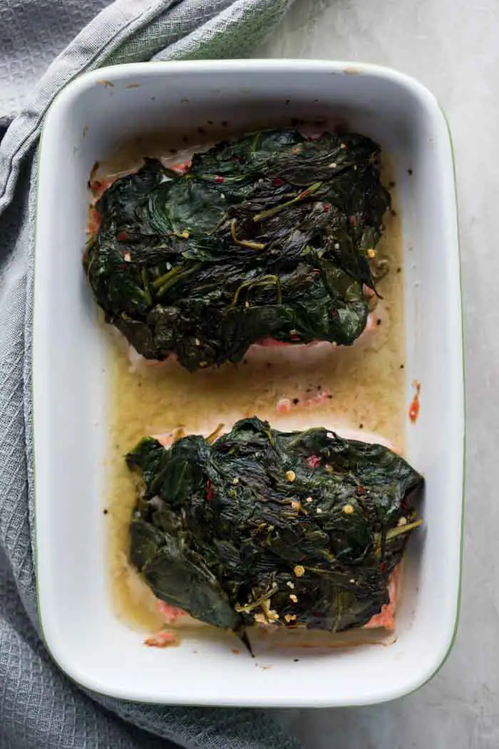 Keto Seafood Recipes - Spinach & Salmon - Spinach on Keto Diet