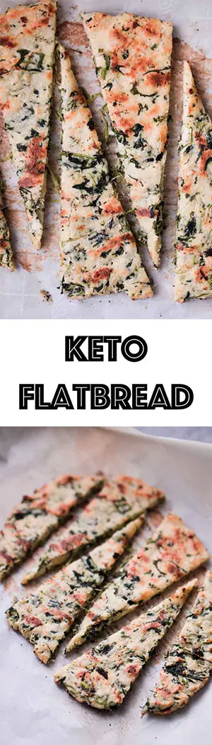 Low Carb Keto Flatbread Recipe - Spinach & Garlic
