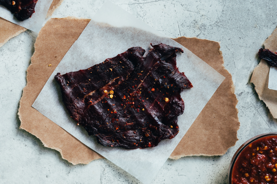 Keto Beef Jerky Made in Smoker without Sugar