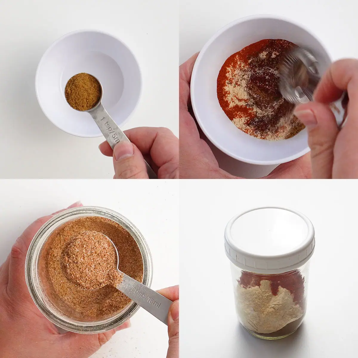  Collage of seasoning recipe steps.
